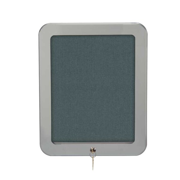 Outdoor Enclosed Combo Board, 72"x36", Satin Frame/Black & Cobalt